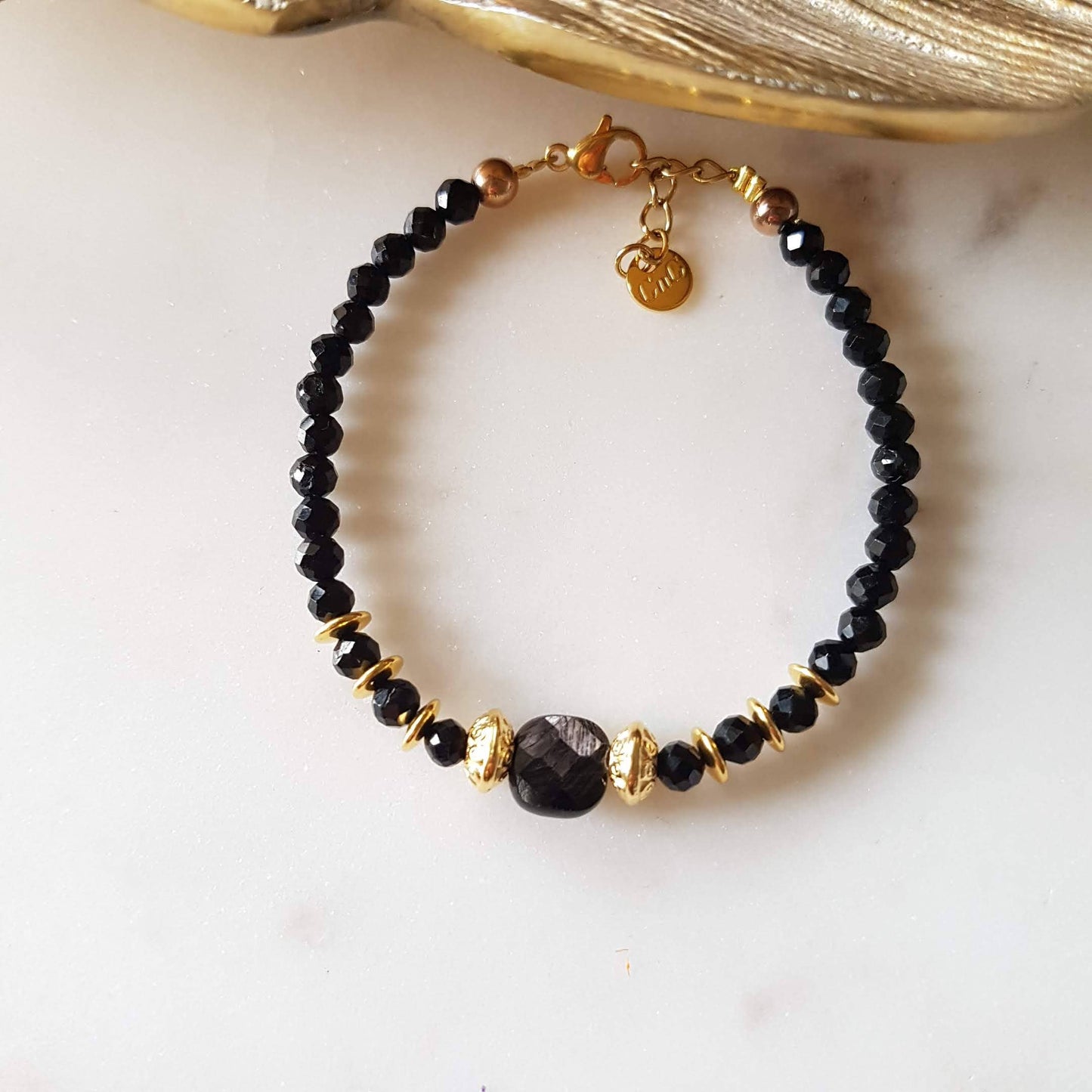 Pulsera Chips – Lapislázuli, Labradorita o Turmalina Negra