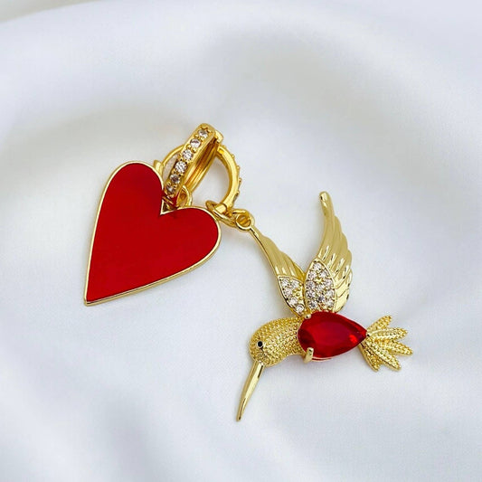 Pendientes de aro Meila Red