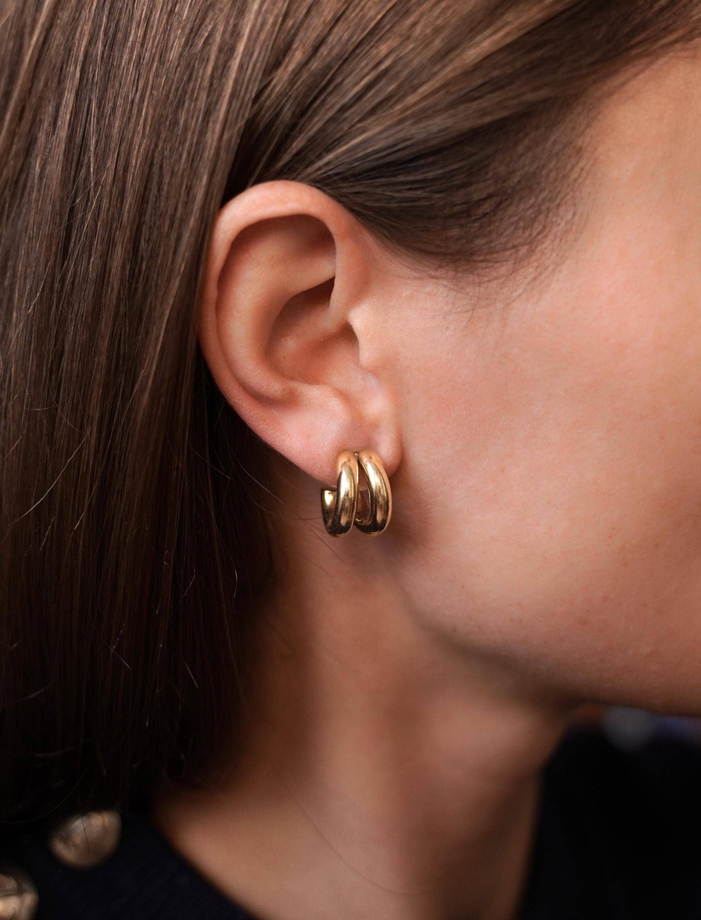 Pendientes de acero inoxidable dos aros