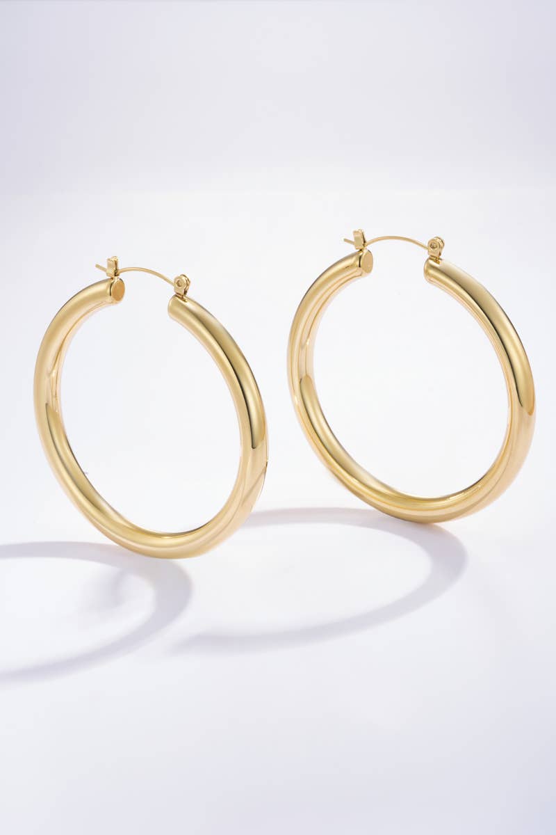 Pendientes de aro grandes de acero inoxidable