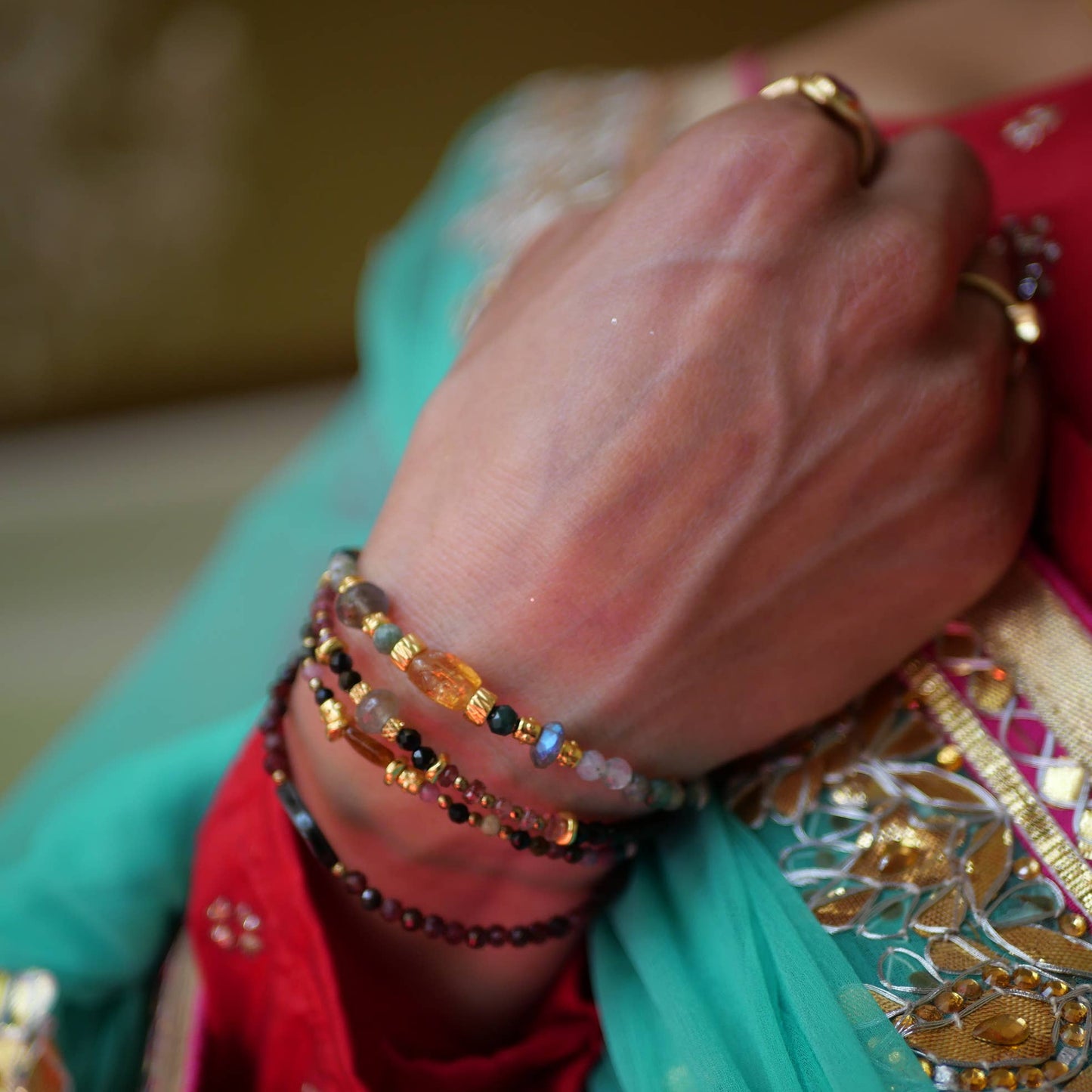 PULSERA ANIYA CITRINO ÁGATA INDIA