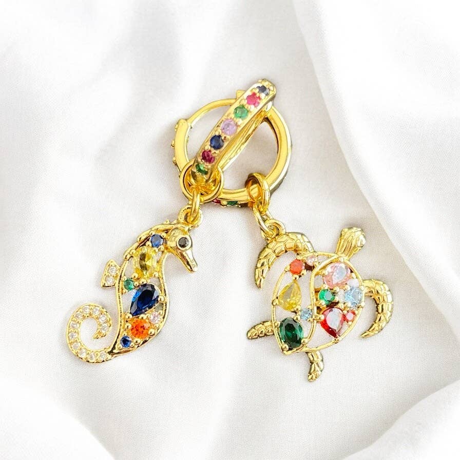 Pendientes de aro multicolor Beach Vibes