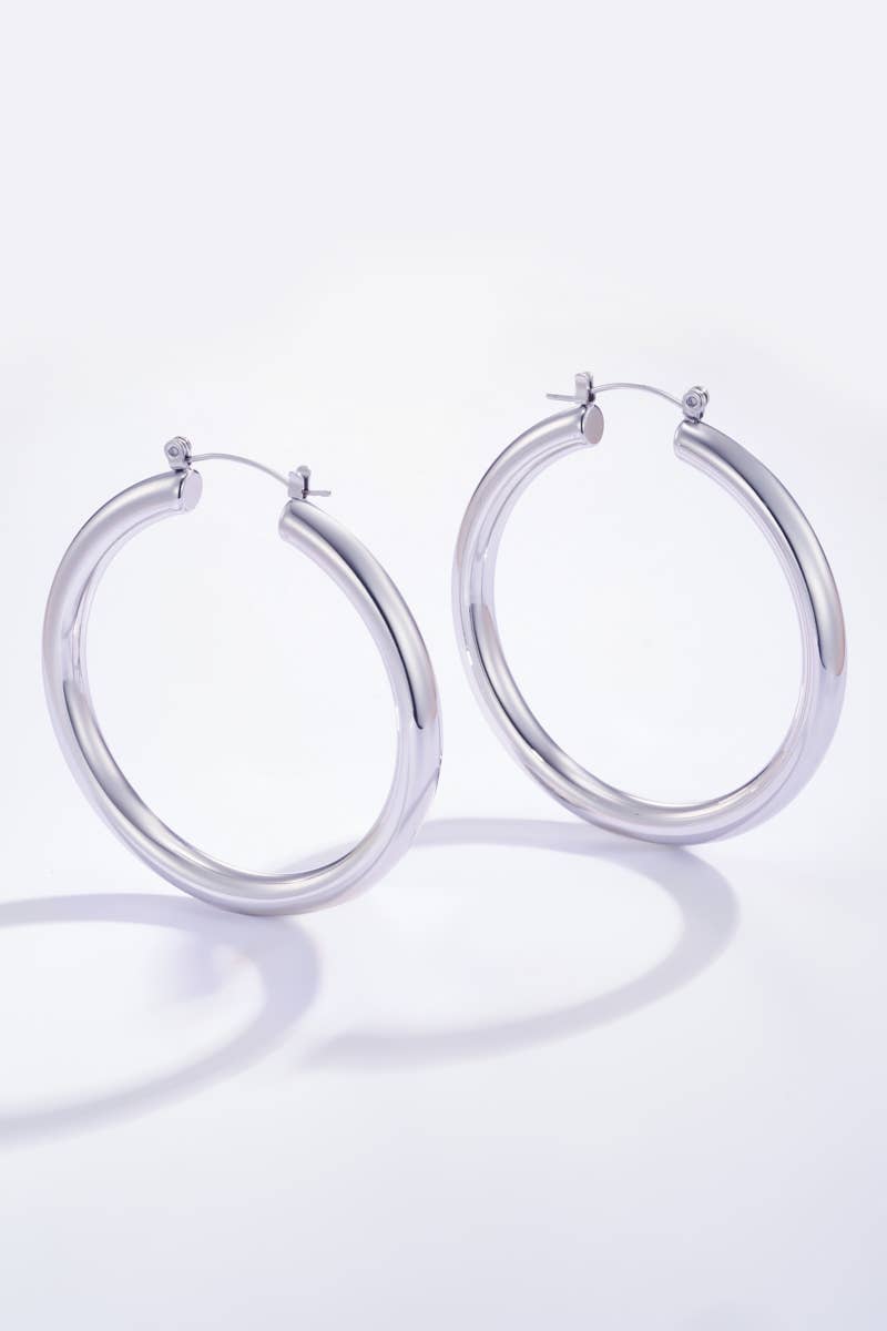 Pendientes de aro grandes de acero inoxidable