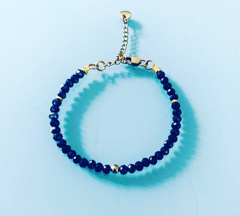 Pulsera de perlas azul medianoche