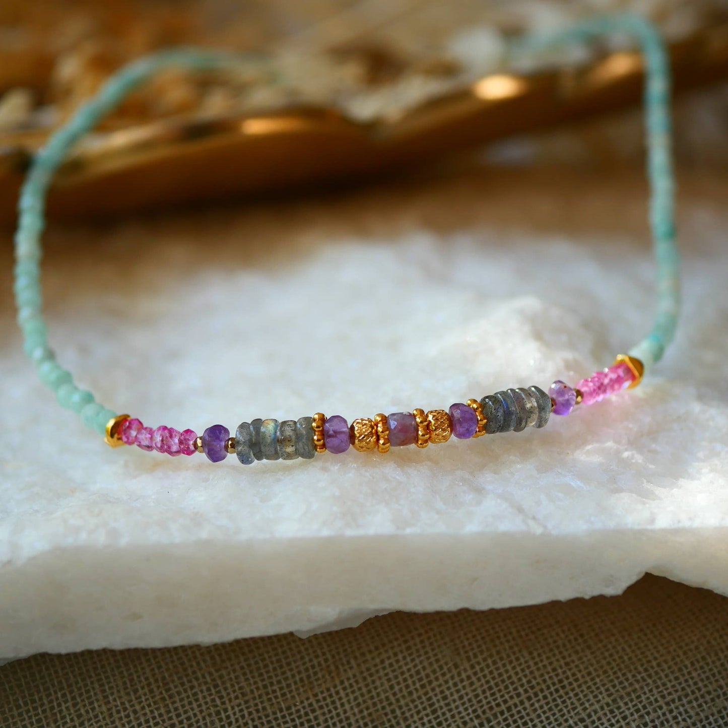 COLLAR BHADRAKI AMAZONITE