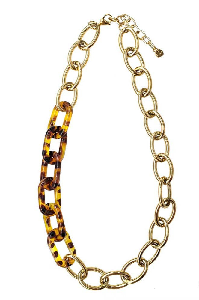 Collar de cadena de leopardo de acero inoxidable