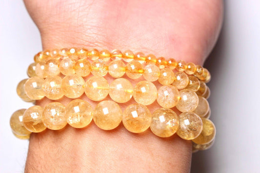 Pulsera de Citrino Natural Calentado – Energía, Vitalidad y Prosperidad