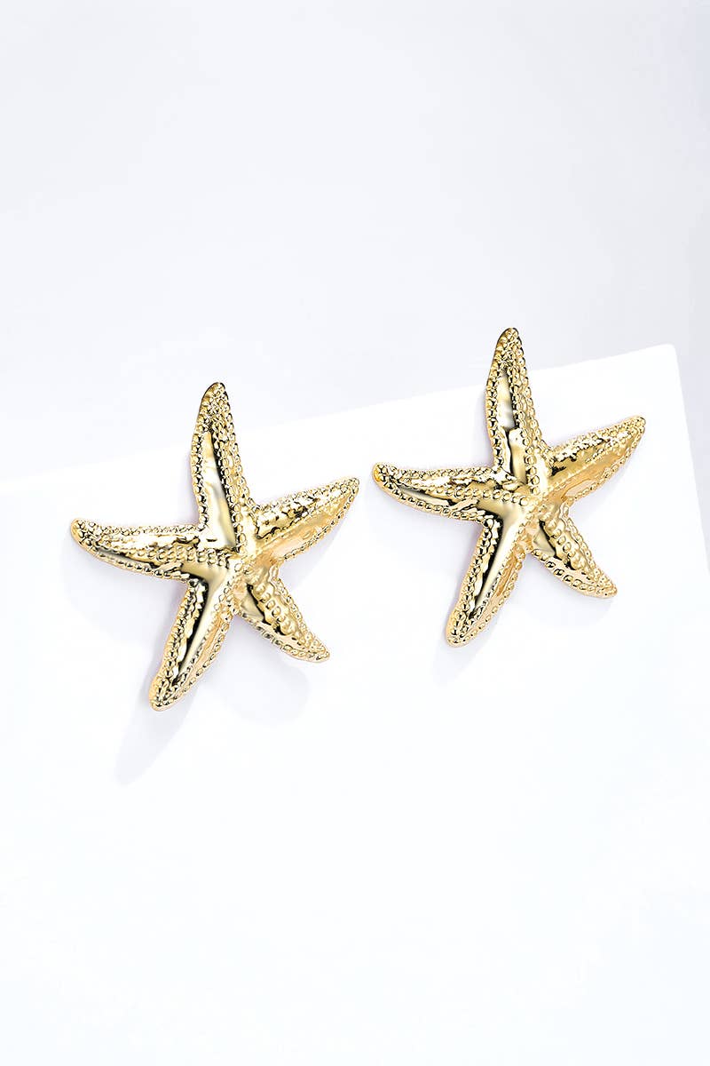 Pendientes de moda en forma de estrella de acero inoxidable