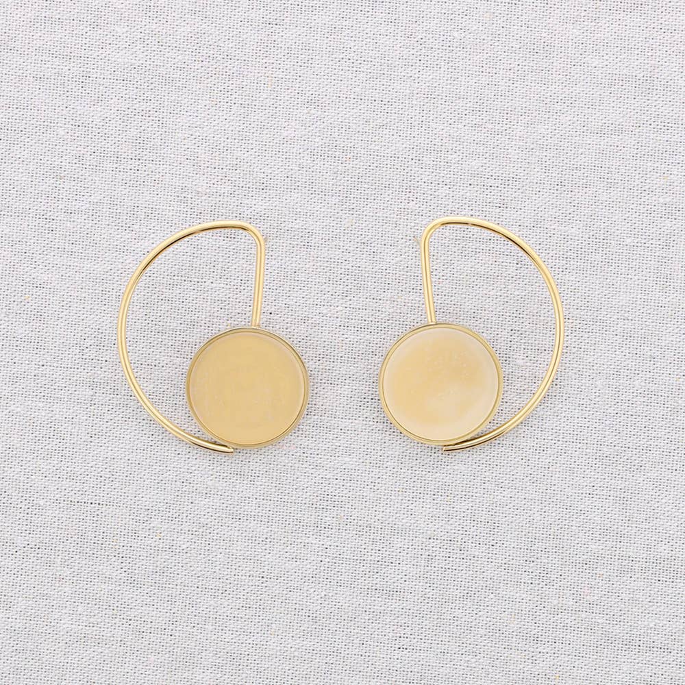Pendientes Acero Forma Geometrica Piedra