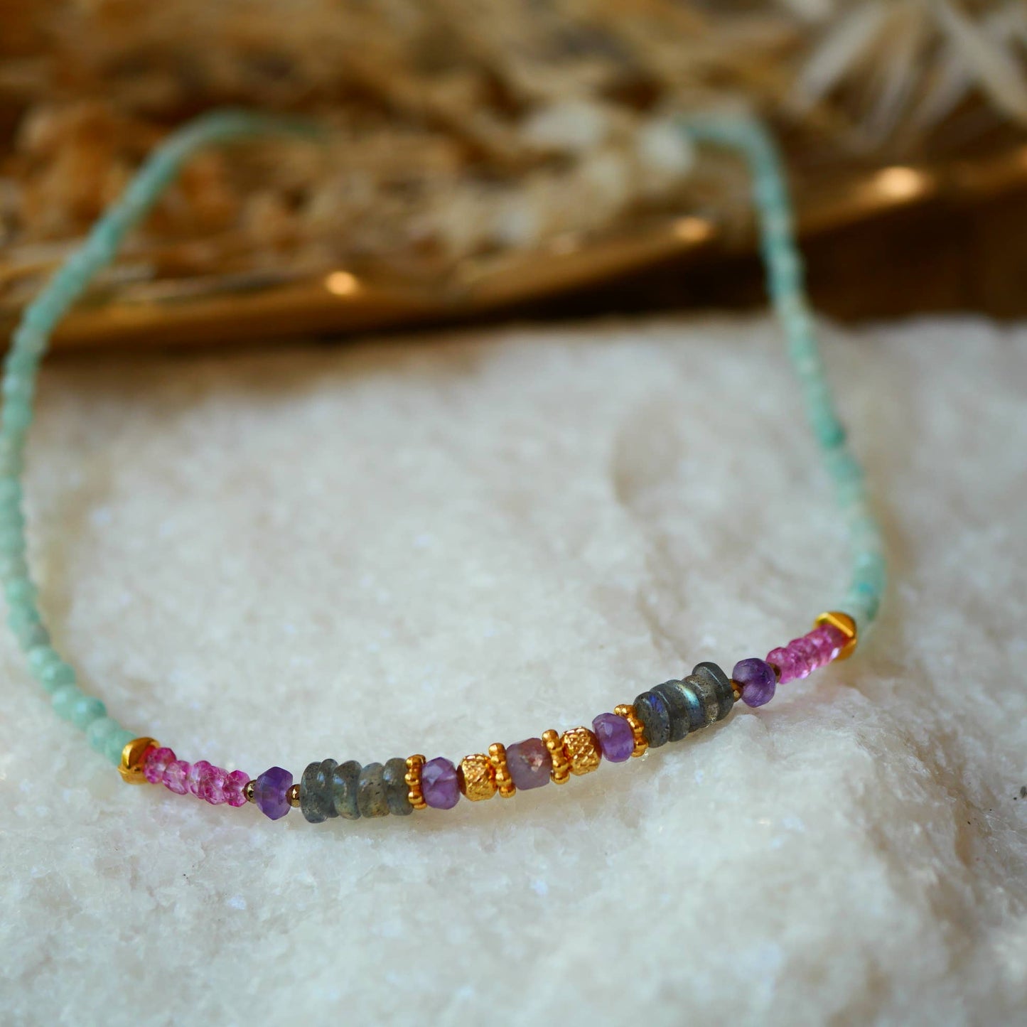 COLLAR BHADRAKI AMAZONITE