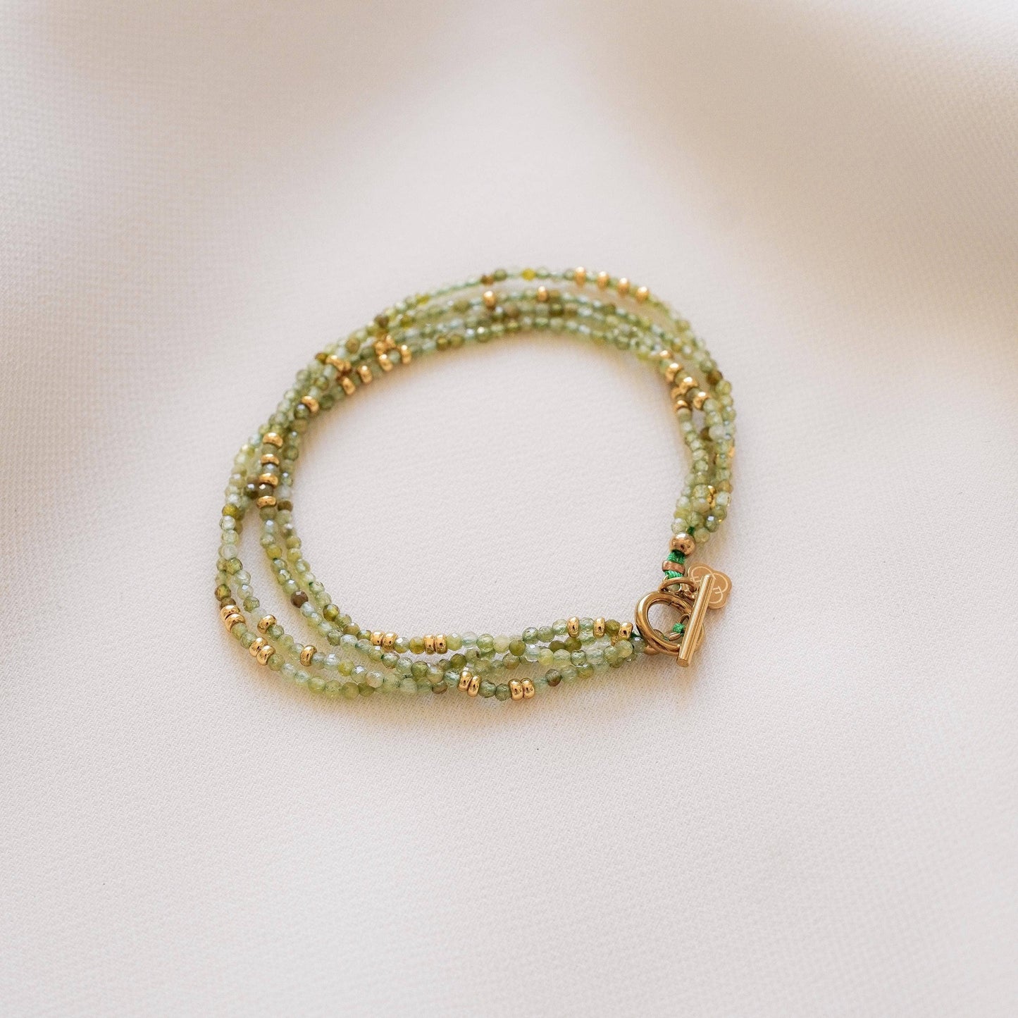 Pulsera piedra fina tsavorita natural verde