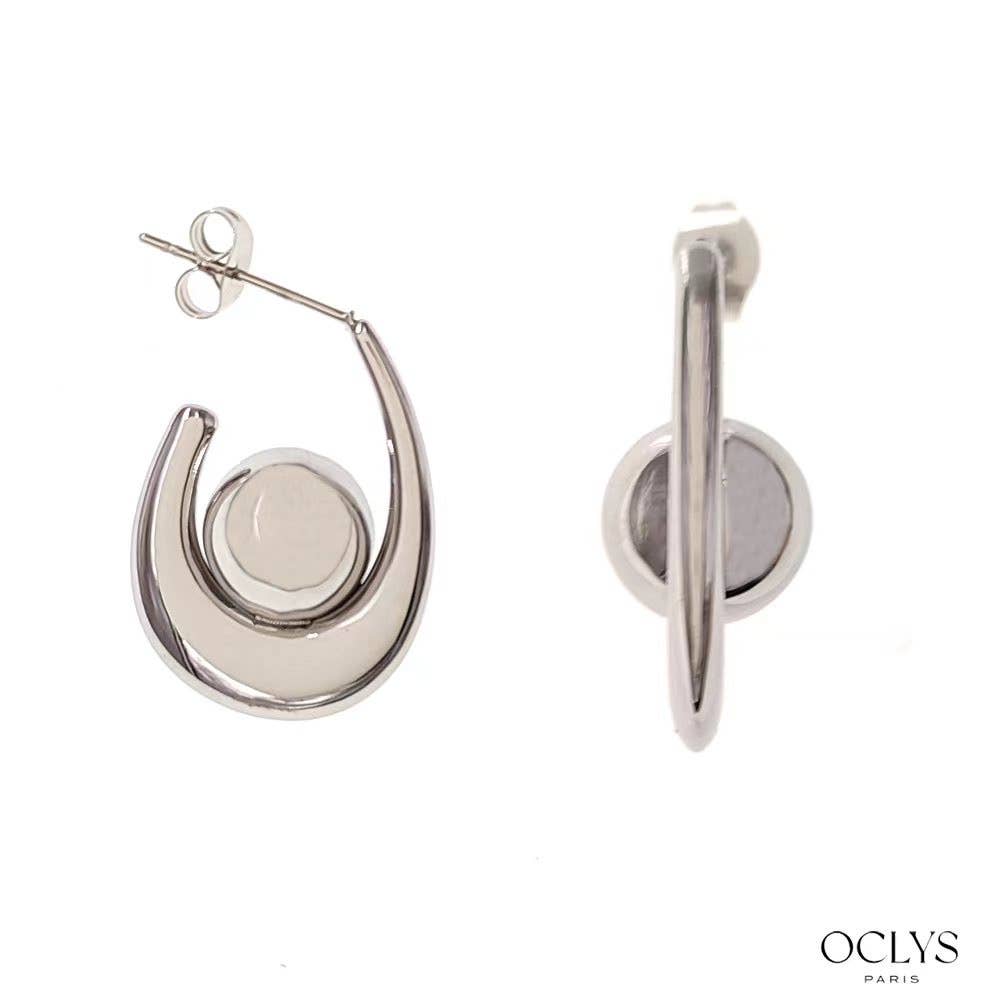 Pendientes colgantes de acero inoxidable con forma de bola Isis