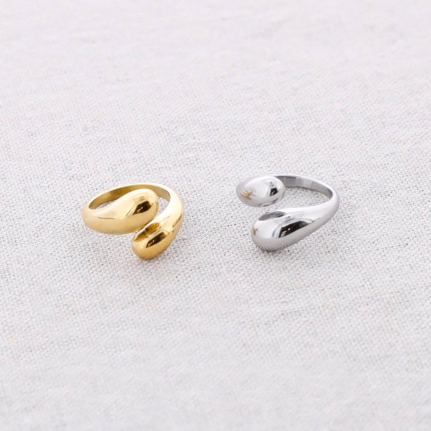 Anillo Acero Doble Gota