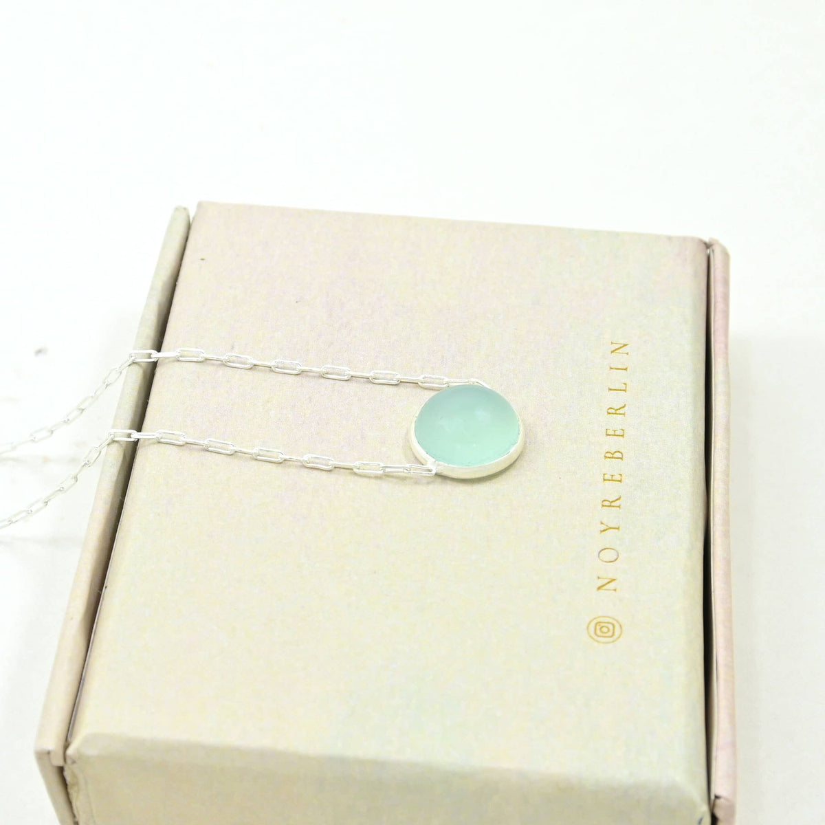 COLLAR CALCEDONIA AQUA PLATA 925
