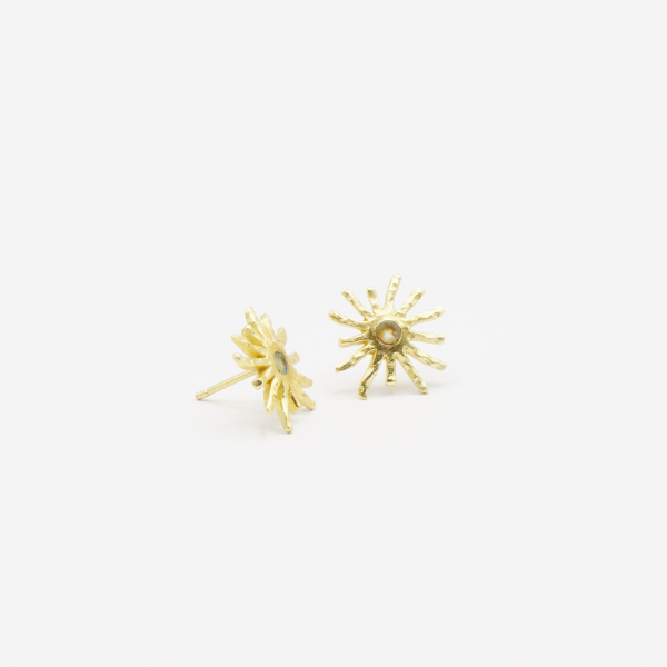 Pendientes mujer: Calcedonia. Chapados en oro. Bisutería.
