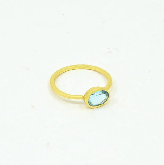ANILLO OVALADO TOPACIO AZUL