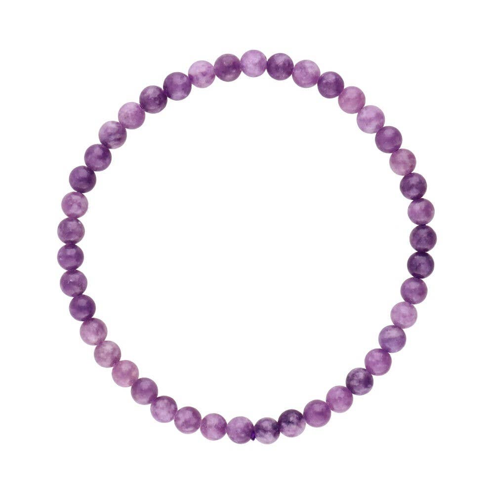 Pulsera de lepidolita de 4 mm