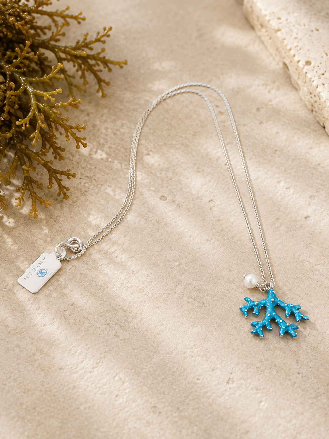 Pendientes Phykos – Pendiente plata Coral Marino Azul