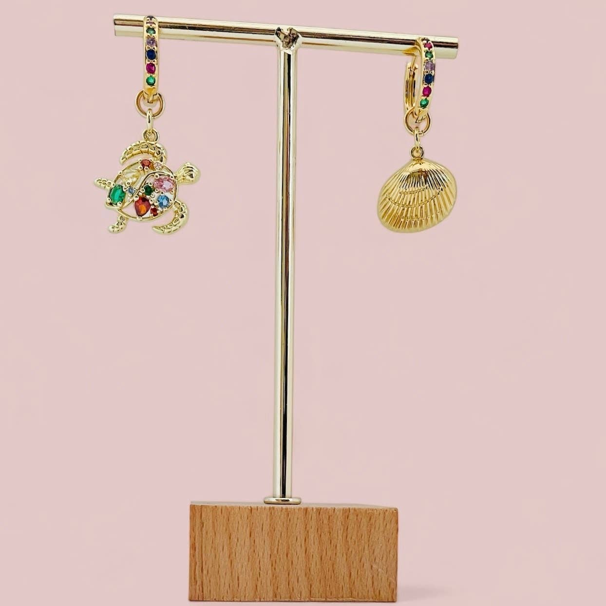 Pendientes tipo argolla Beach Tortue
