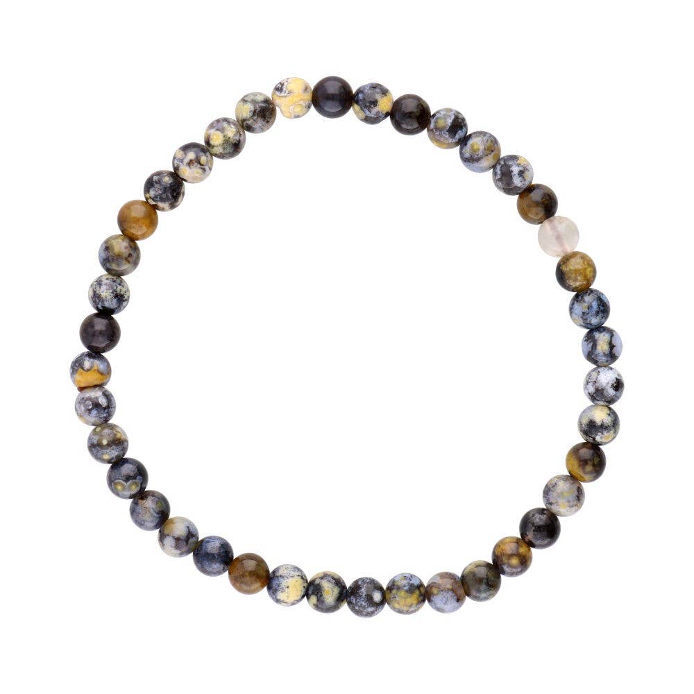 Pulsera de jaspe azul de 4 mm