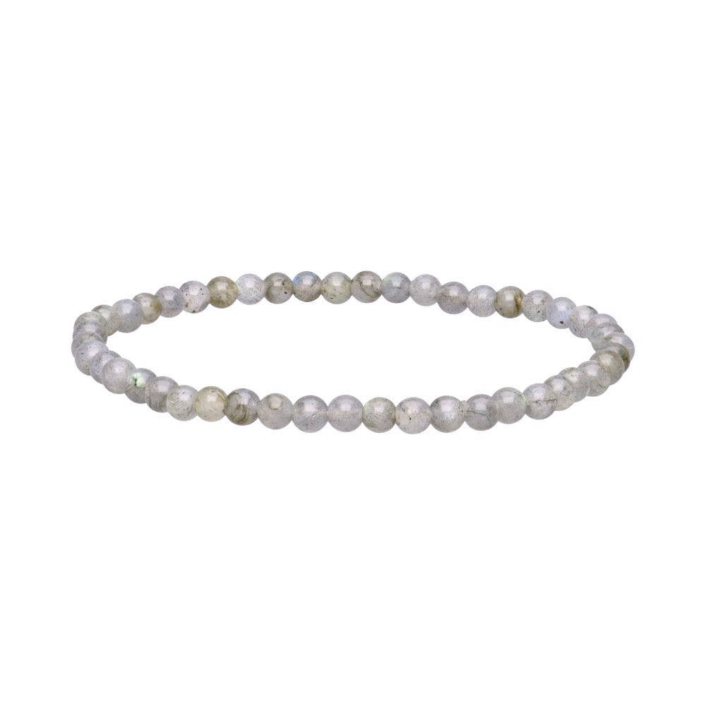 Pulsera de labradorita con bola lisa de 4 mm