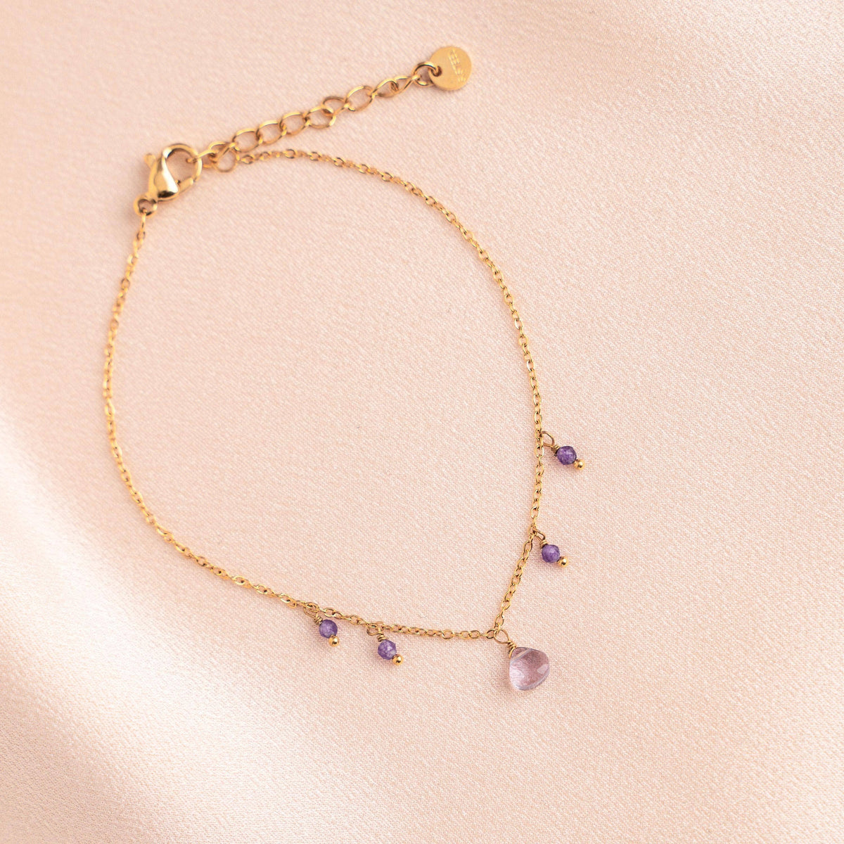 Pulsera Amatista acero inoxidable
