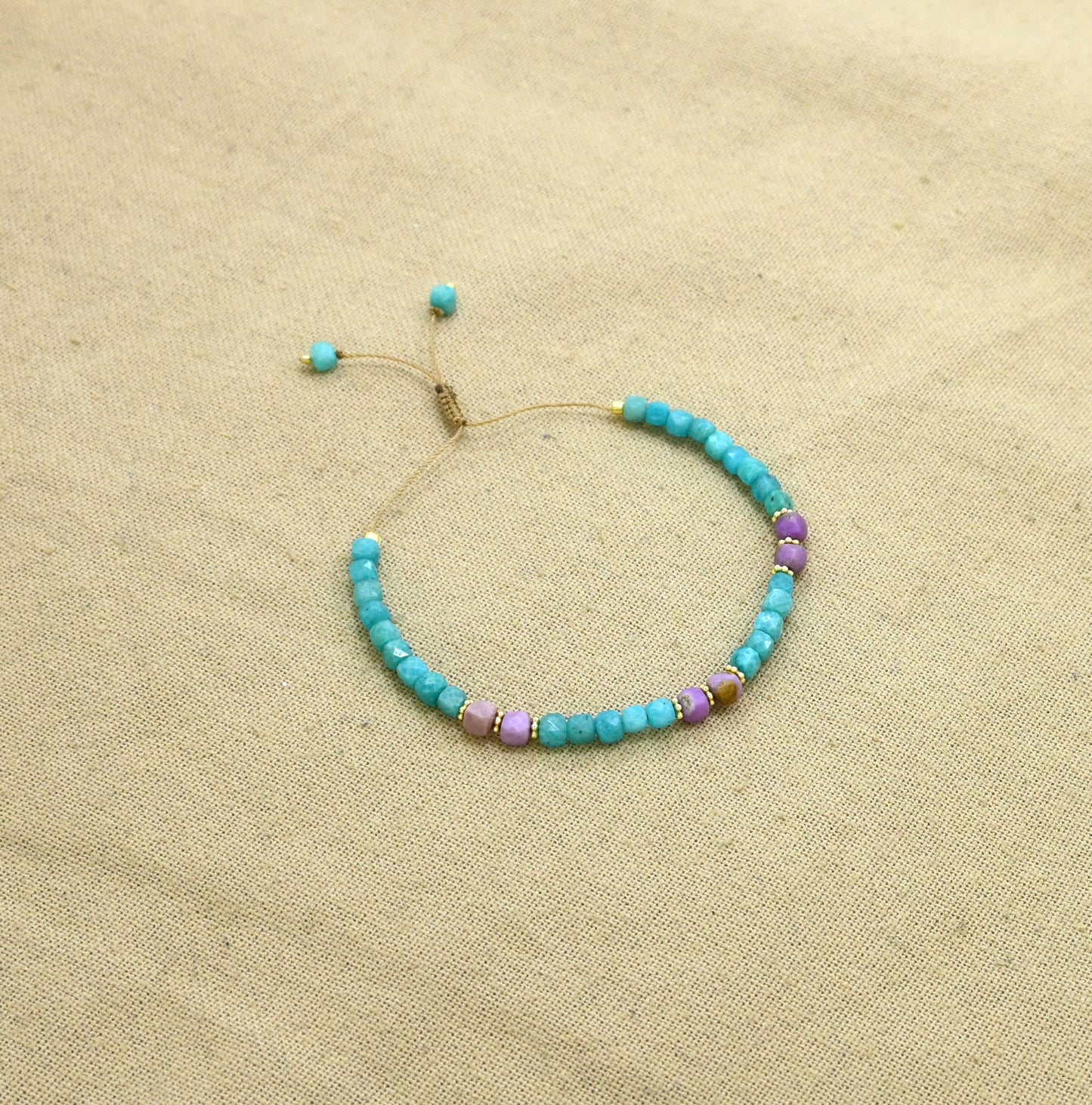 Pulsera Amaya, amazonita y rodocrosita