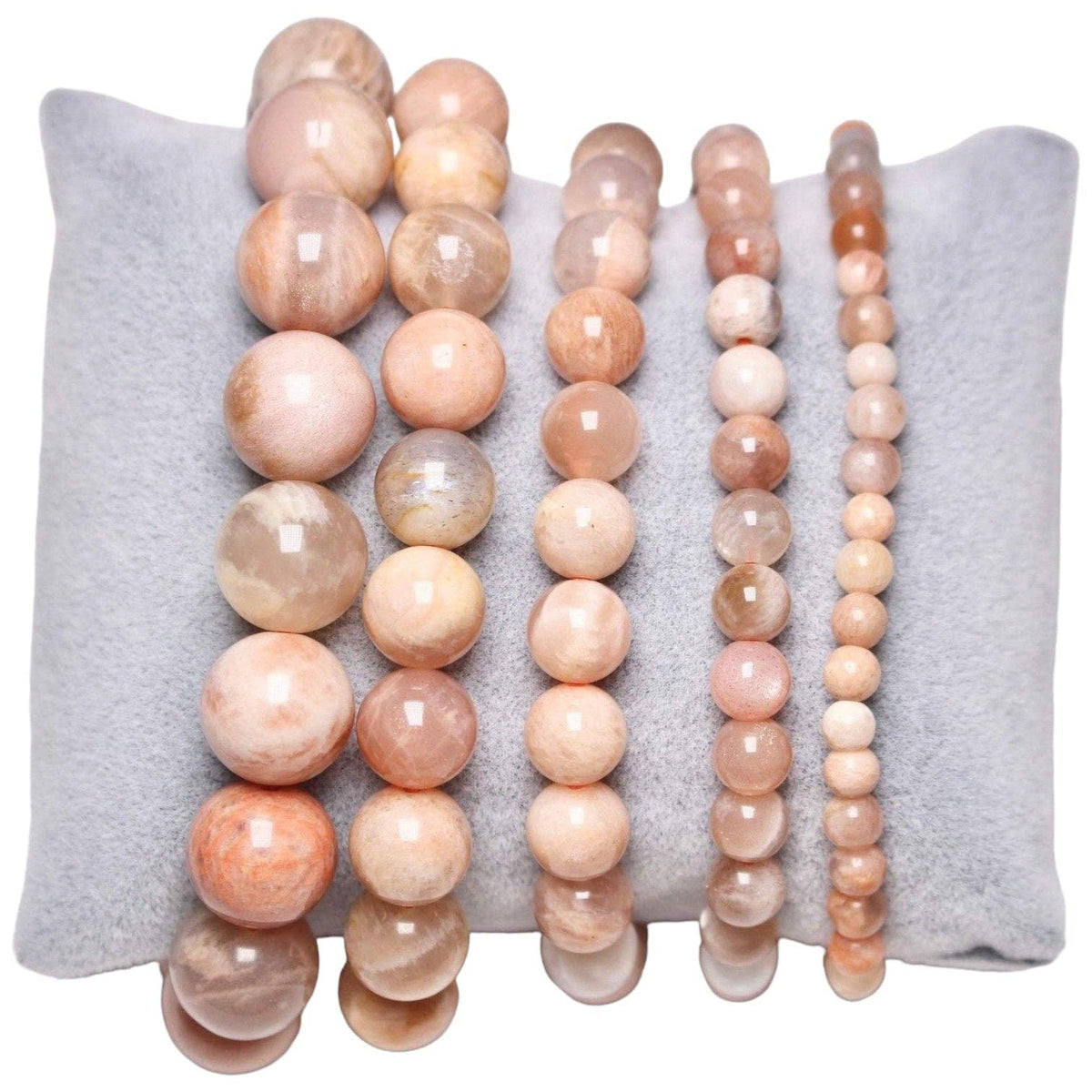 Pulsera de piedra lunar rosa