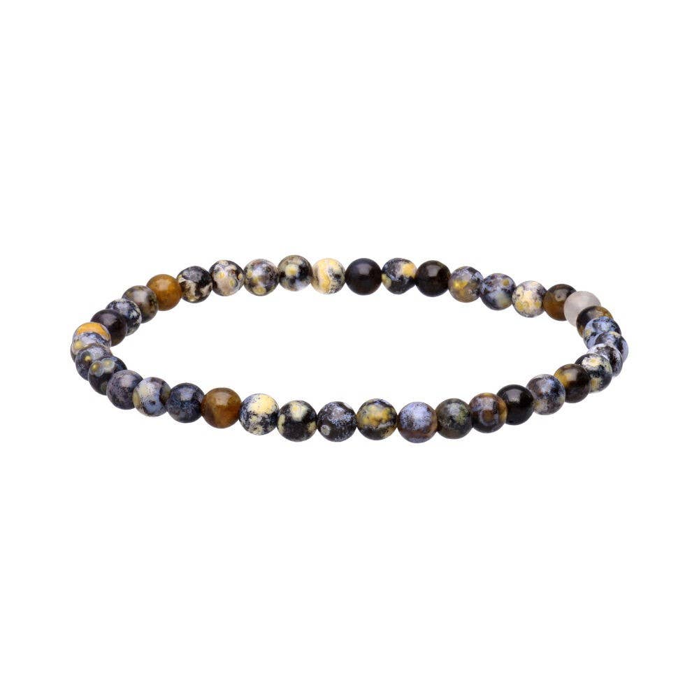 Pulsera de jaspe azul de 4 mm
