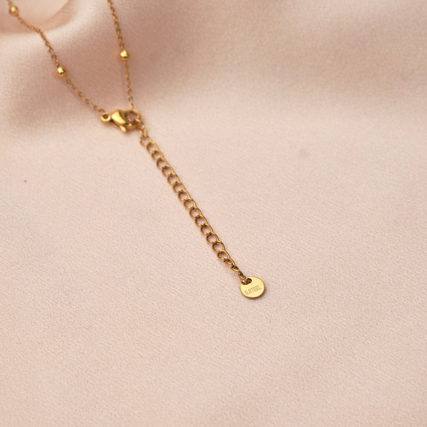 Collar de acero inoxidable, colgante redondo