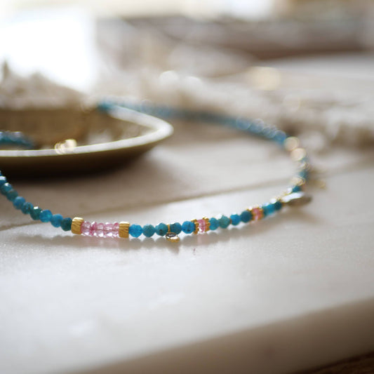 COLLAR NIRAL APATITA Y TOPACIO ROSA