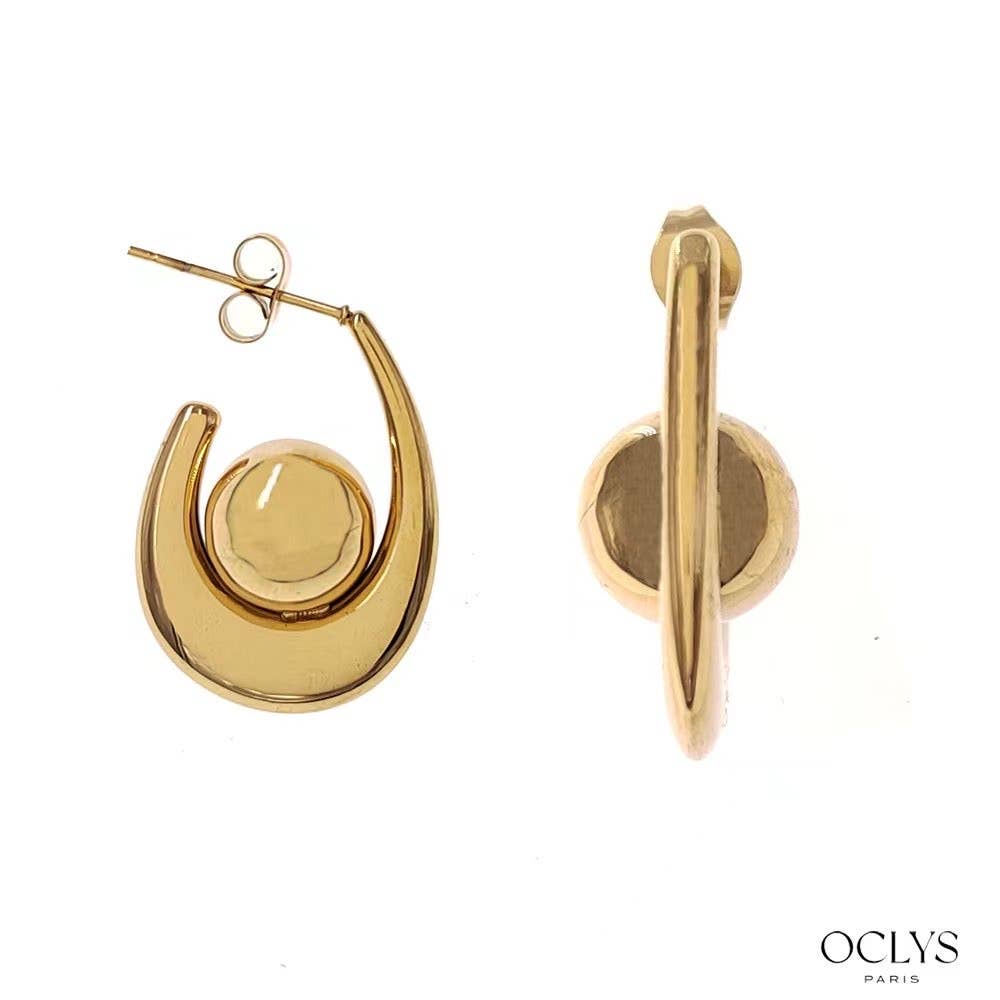 Pendientes colgantes de acero inoxidable con forma de bola Isis