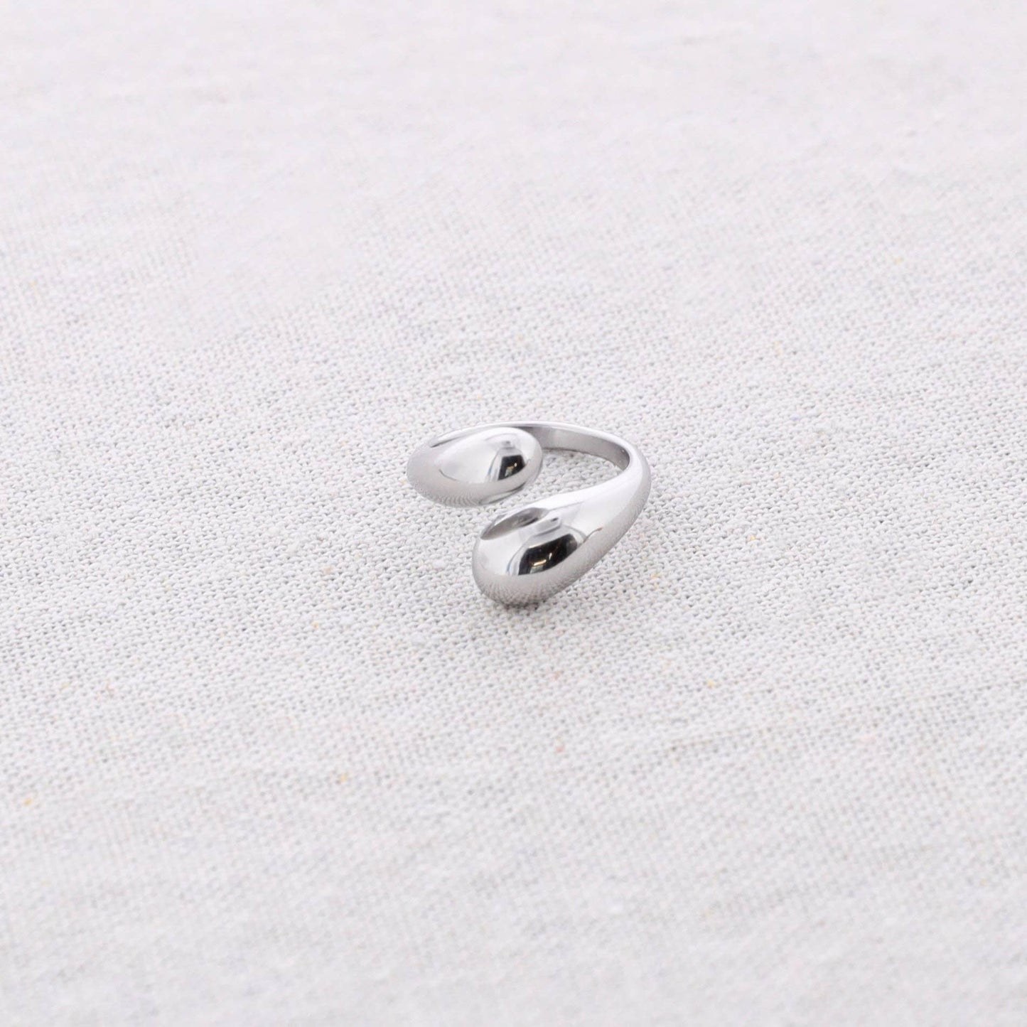 Anillo Acero Doble Gota