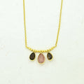 Collar dorado Pippa Plata - Fresa y Cuarzo Ahumado