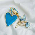Pendientes de aro Colibri azules