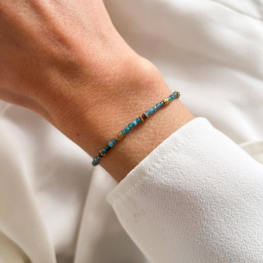 Pulsera de Apatita Natural en Acero Inoxidable