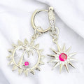Pendientes de aro de plata rosa de verano