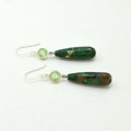 Pendiente Bexley Plata - Crisocola y Amatista Verde