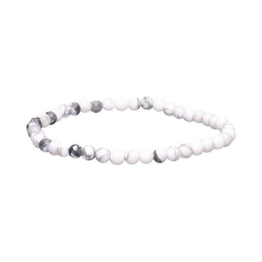 Pulsera Howlite, bola lisa, 4 mm