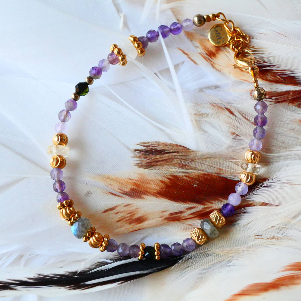 Pulsera Saptaratna con Piedras Naturales