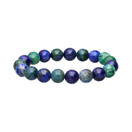 Pulsera de azurita con malaquita de 10 mm