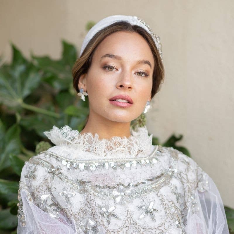 Pendientes Gràcia Plata - calcedonia azul