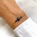 Pulsera de acero inoxidable con piedra natural lapislázuli