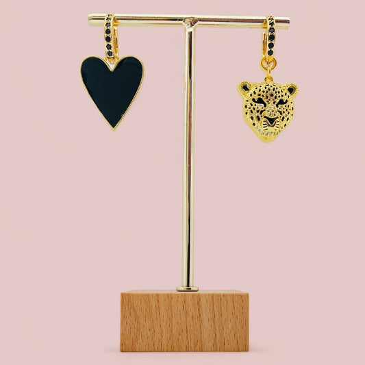 Pendientes de aro Tiger Black