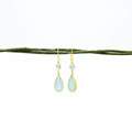 Pendientes de plata de ley 925 con calcedonia y topacio azul