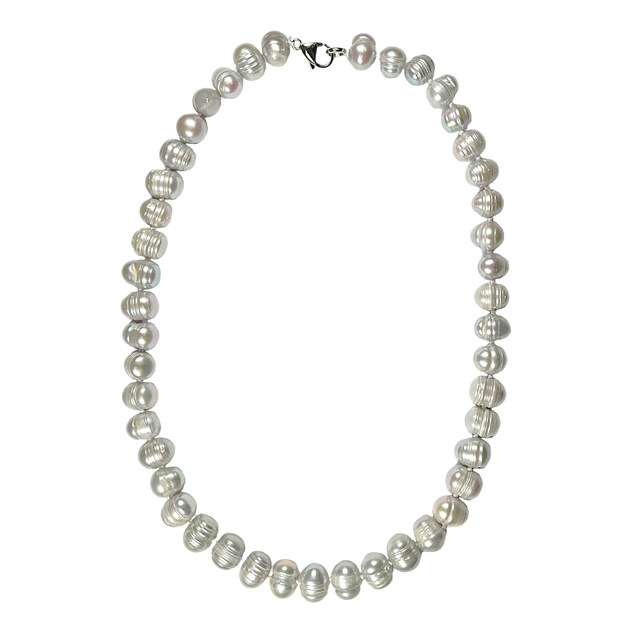 COLLAR DE PERLAS GRISES DE AGUA DULCE