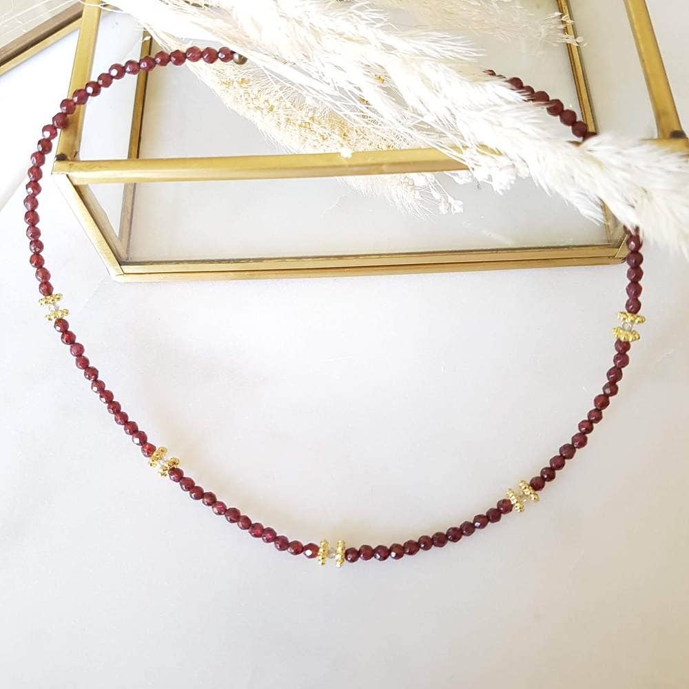 Collar PAOLA – Piedras Naturales (Granate, Apatita, Turquesa o Turmalina Multicolor)