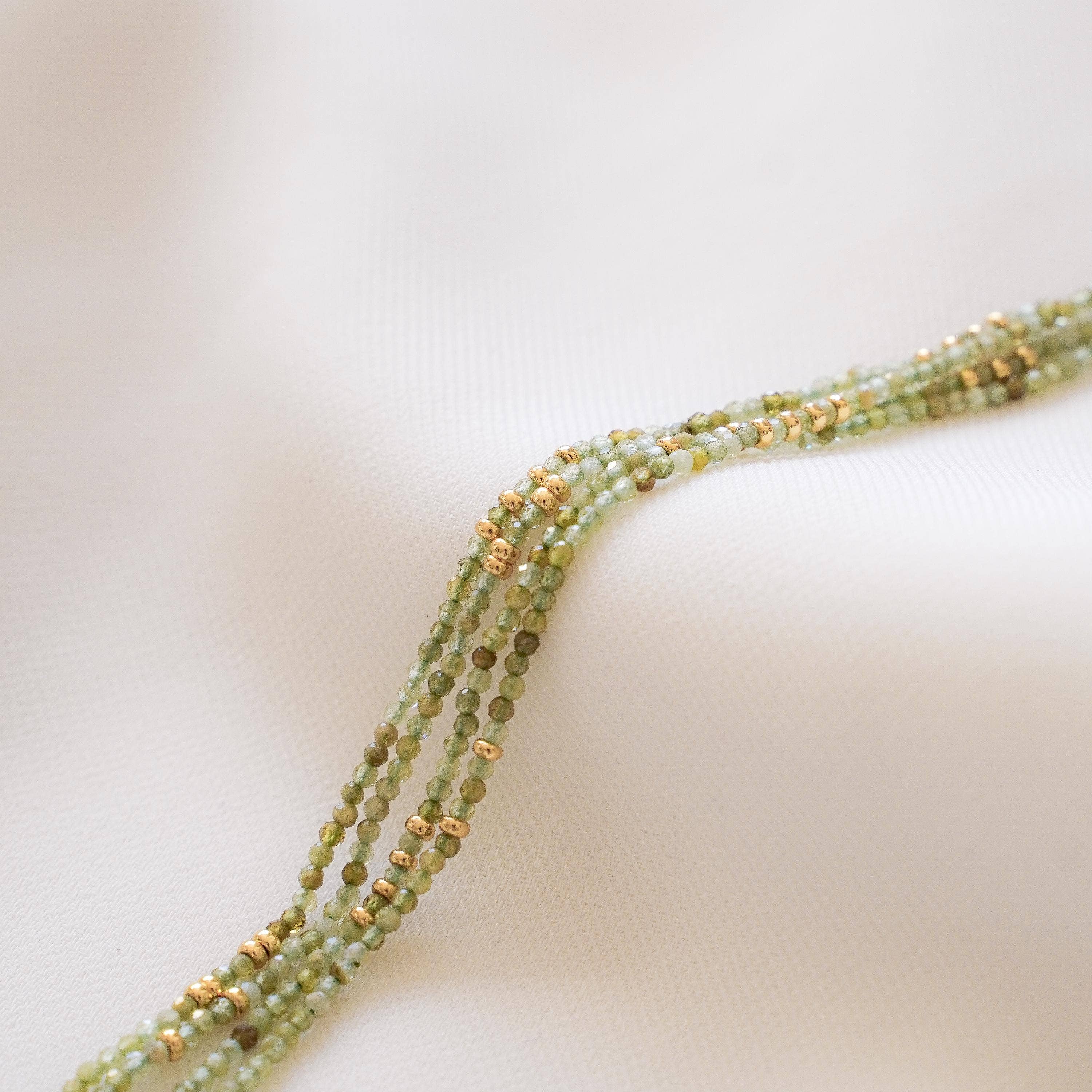 Pulsera piedra fina tsavorita natural verde