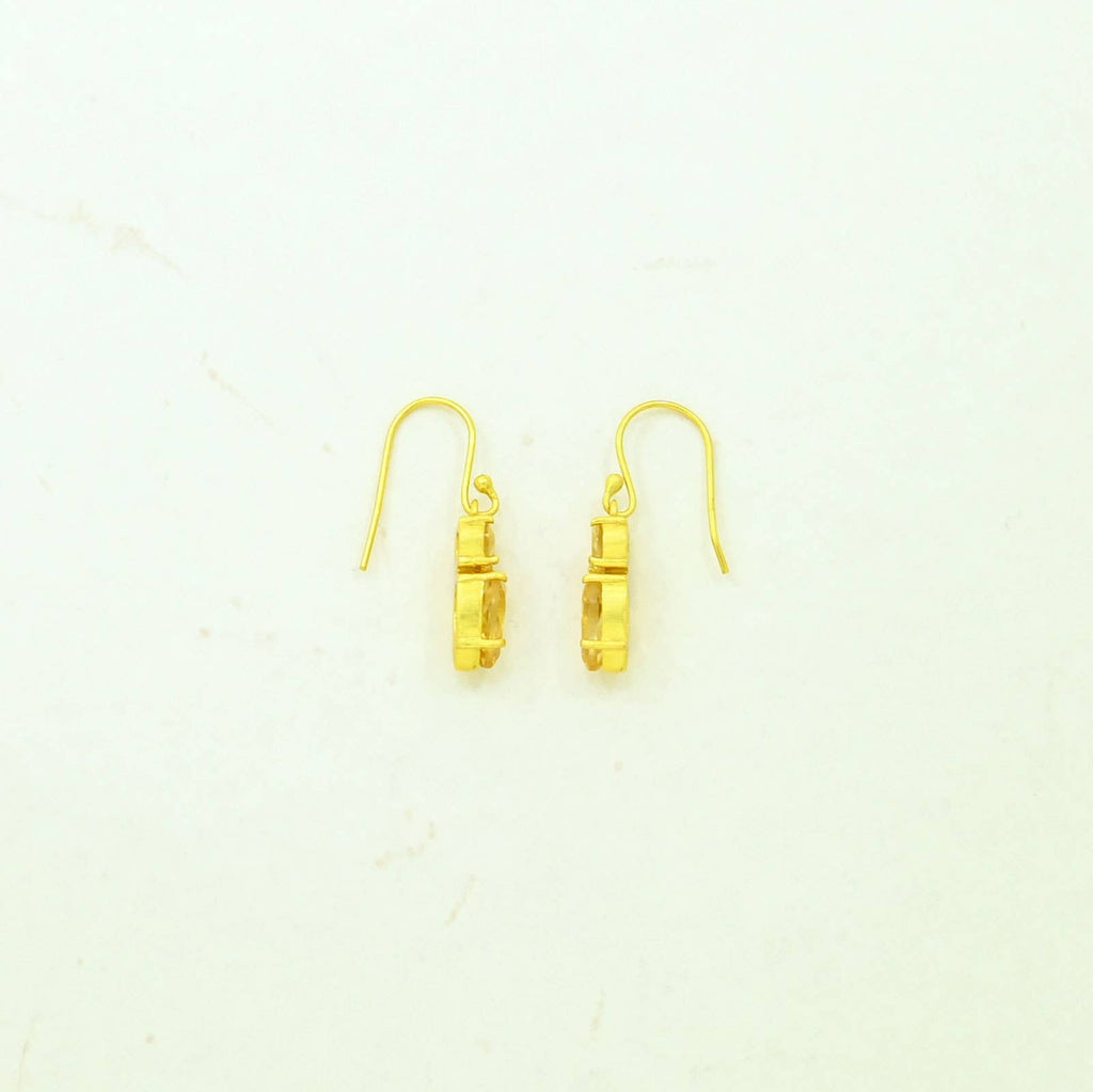 Pendientes El Oro de Plata 925 y Citrino Natural