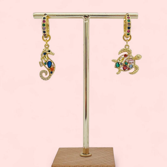 Pendientes de aro multicolor Beach Vibes